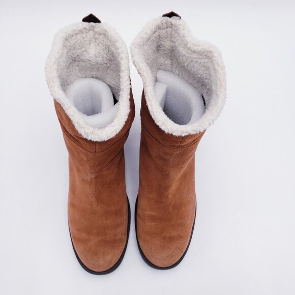 Cole Haan Quiana Bootie Womens Size 8 British Tan Brown Suede Waterpoof Boots - Picture 6 of 10